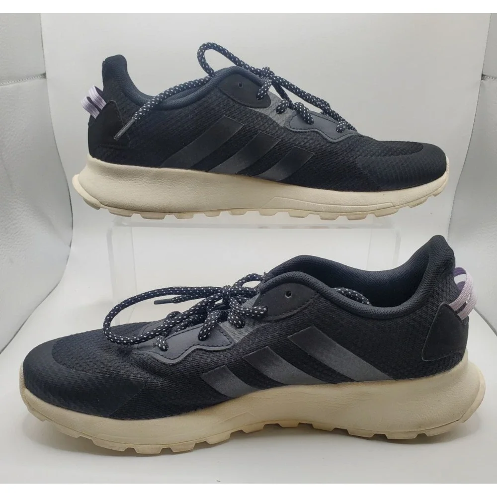Adidas Womens Size 9.5 Black/ Purple Running Shoes Lace Up PWJ001004